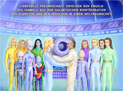 Liebevolle Freundschaft zwischen den Engeln des Himmels und den Irdischen